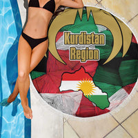 Kurdistan Region Iraq Beach Blanket Eagle Emblem Red Green Black - Wonder Print Shop