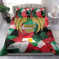 Kurdistan Region Iraq Bedding Set Eagle Emblem Red Green Black - Wonder Print Shop