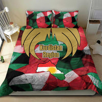 Kurdistan Region Iraq Bedding Set Eagle Emblem Red Green Black - Wonder Print Shop