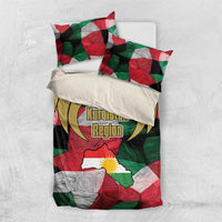 Kurdistan Region Iraq Bedding Set Eagle Emblem Red Green Black - Wonder Print Shop