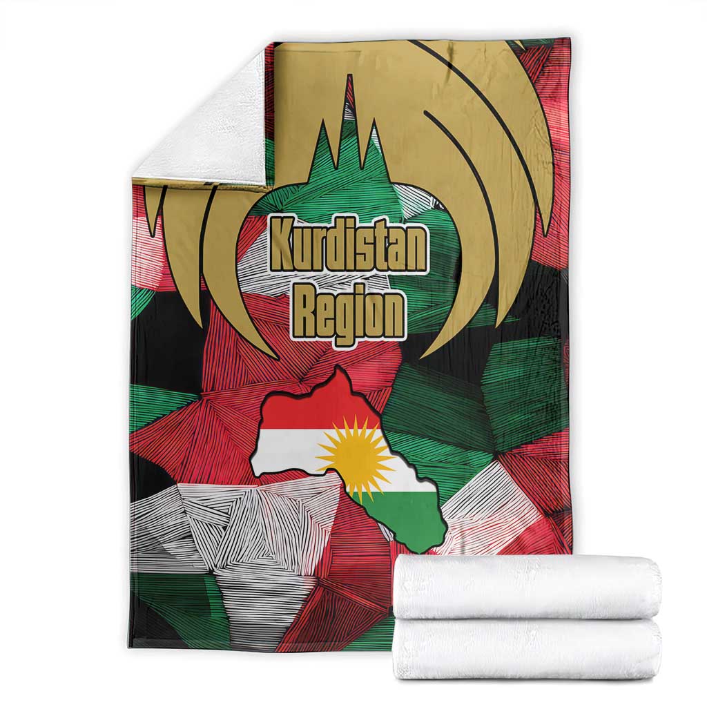 Kurdistan Region Iraq Blanket Eagle Emblem Red Green Black - Wonder Print Shop