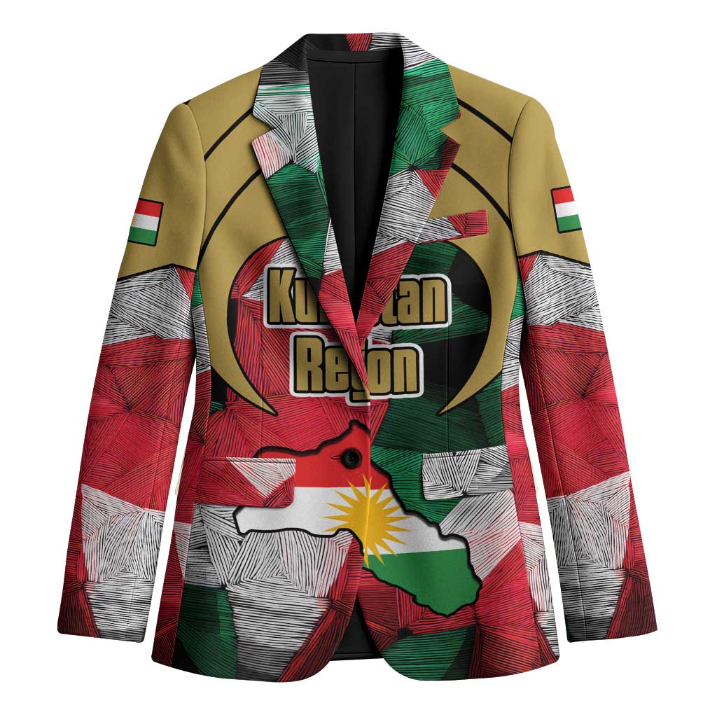 Kurdistan Region Iraq Blazer Eagle Emblem Red Green Black - Wonder Print Shop