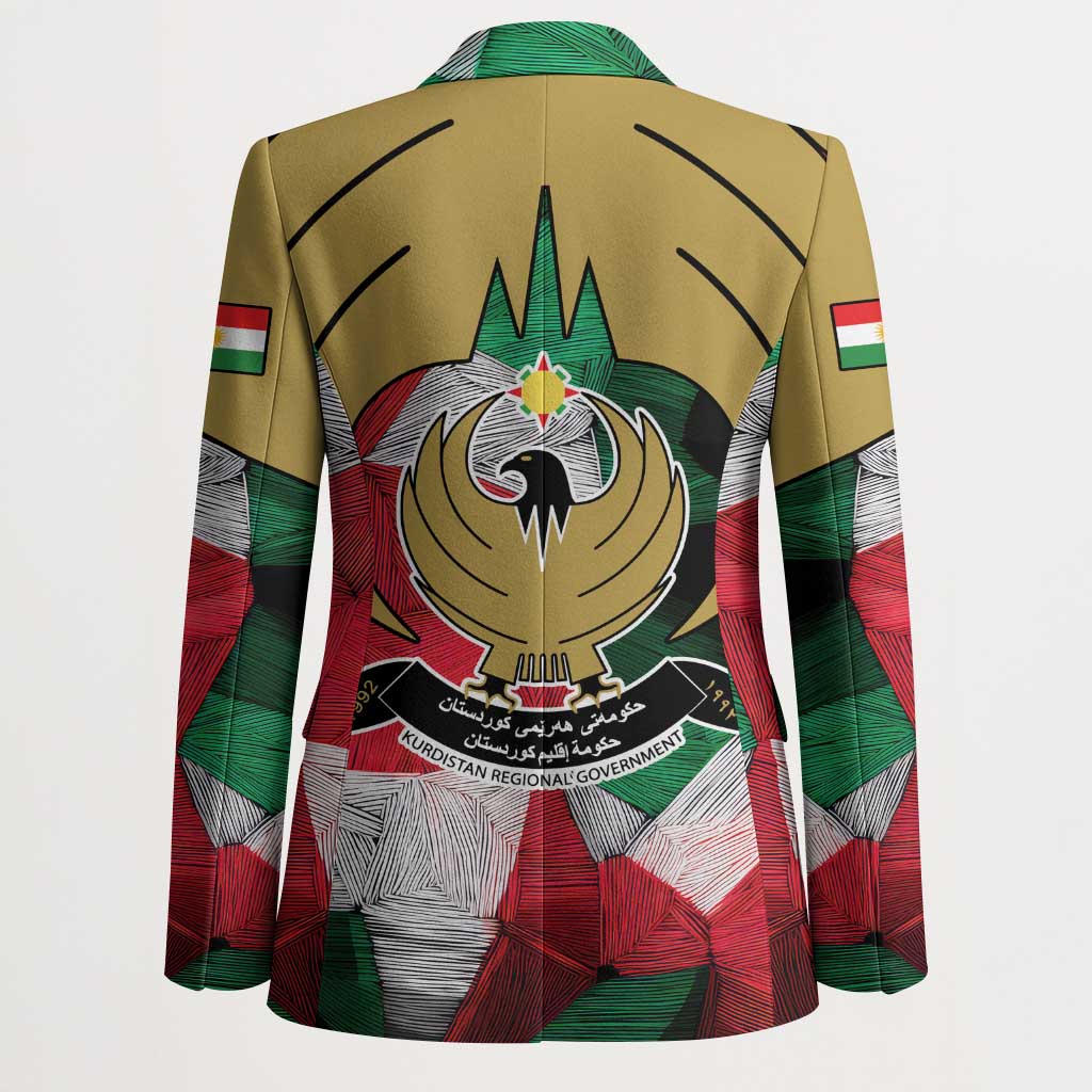 Kurdistan Region Iraq Blazer Eagle Emblem Red Green Black - Wonder Print Shop