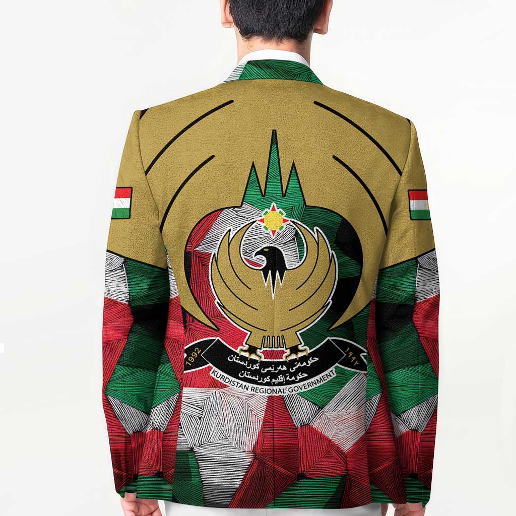 Kurdistan Region Iraq Blazer Eagle Emblem Red Green Black - Wonder Print Shop