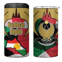 Kurdistan Region Iraq 4 in 1 Can Cooler Tumbler Eagle Emblem Red Green Black - Wonder Print Shop