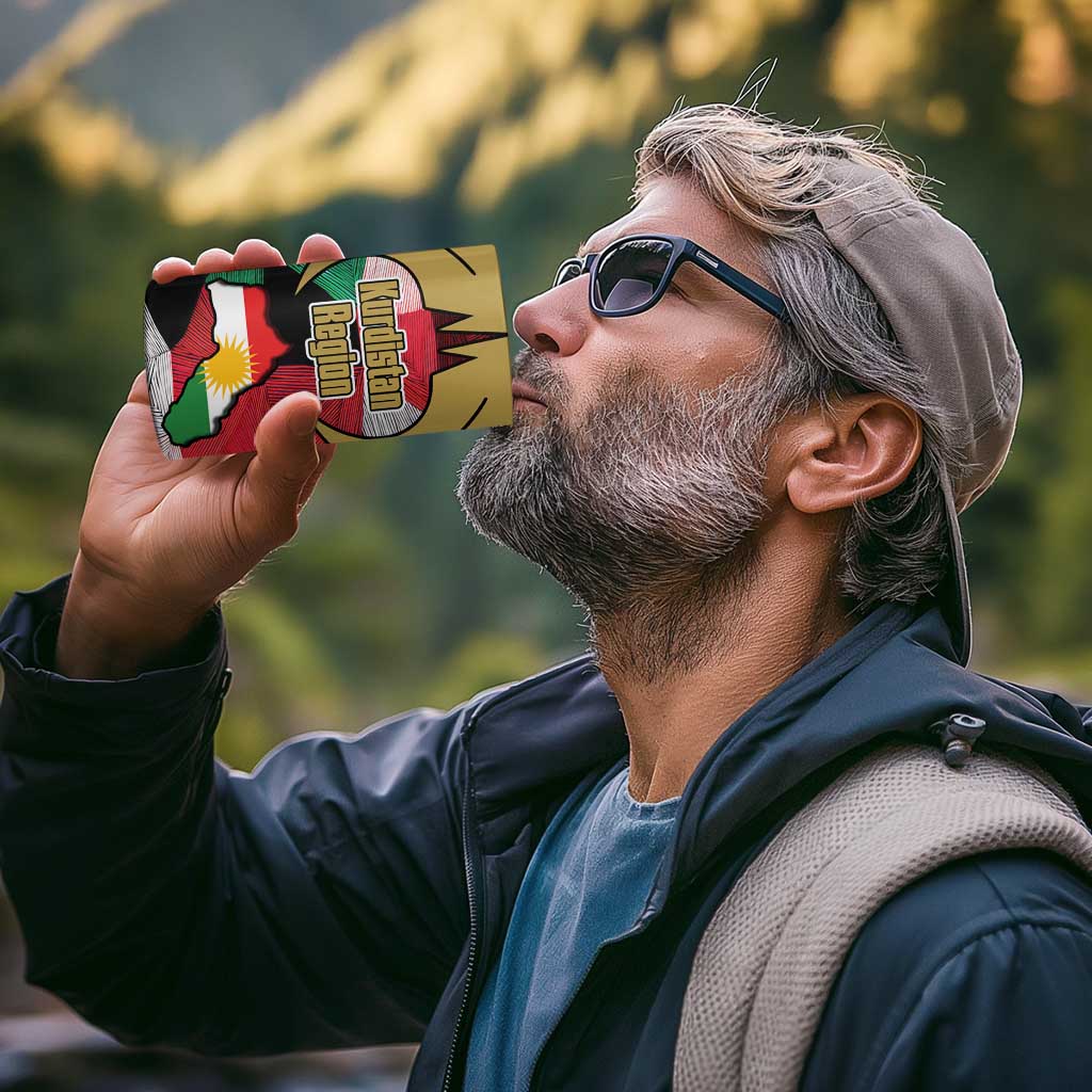 Kurdistan Region Iraq 4 in 1 Can Cooler Tumbler Eagle Emblem Red Green Black - Wonder Print Shop