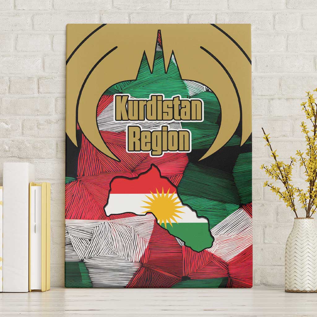 Kurdistan Region Iraq Canvas Wall Art Eagle Emblem Red Green Black - Wonder Print Shop