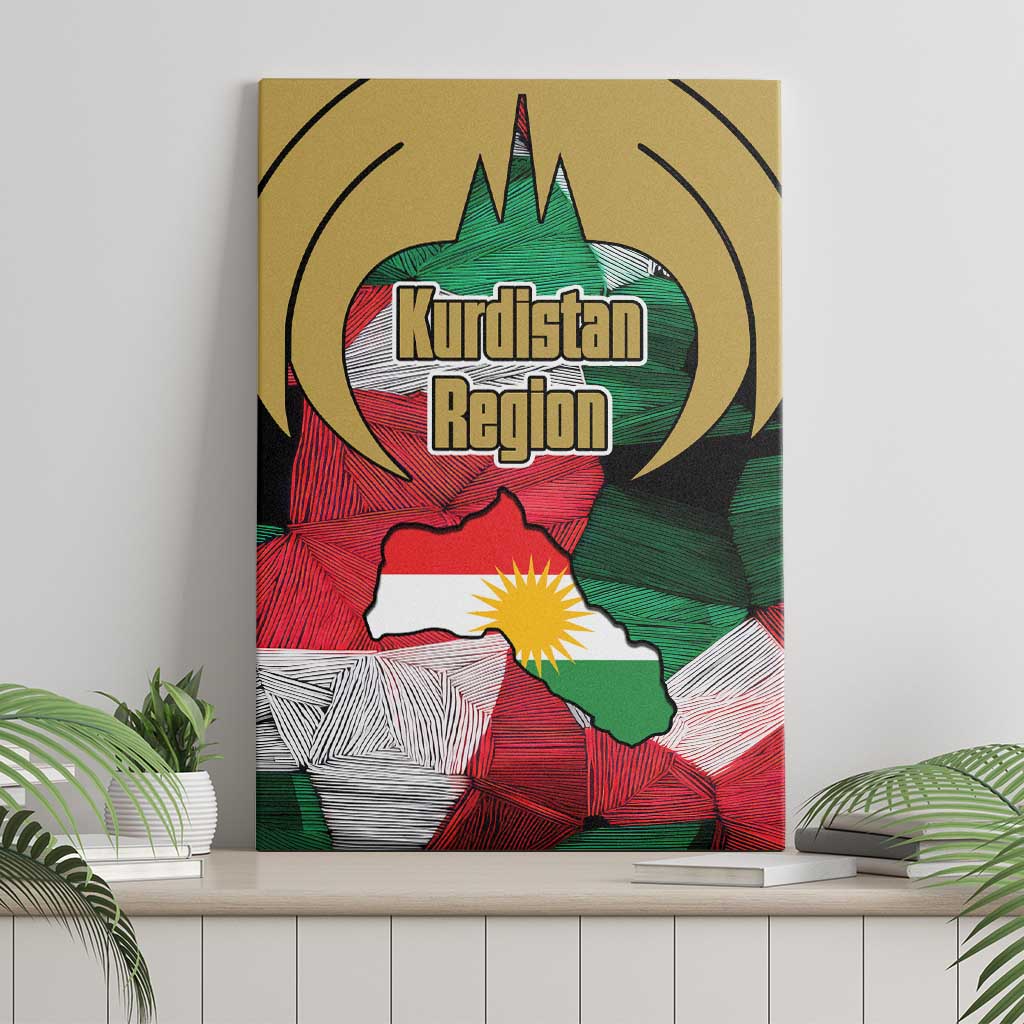 Kurdistan Region Iraq Canvas Wall Art Eagle Emblem Red Green Black - Wonder Print Shop
