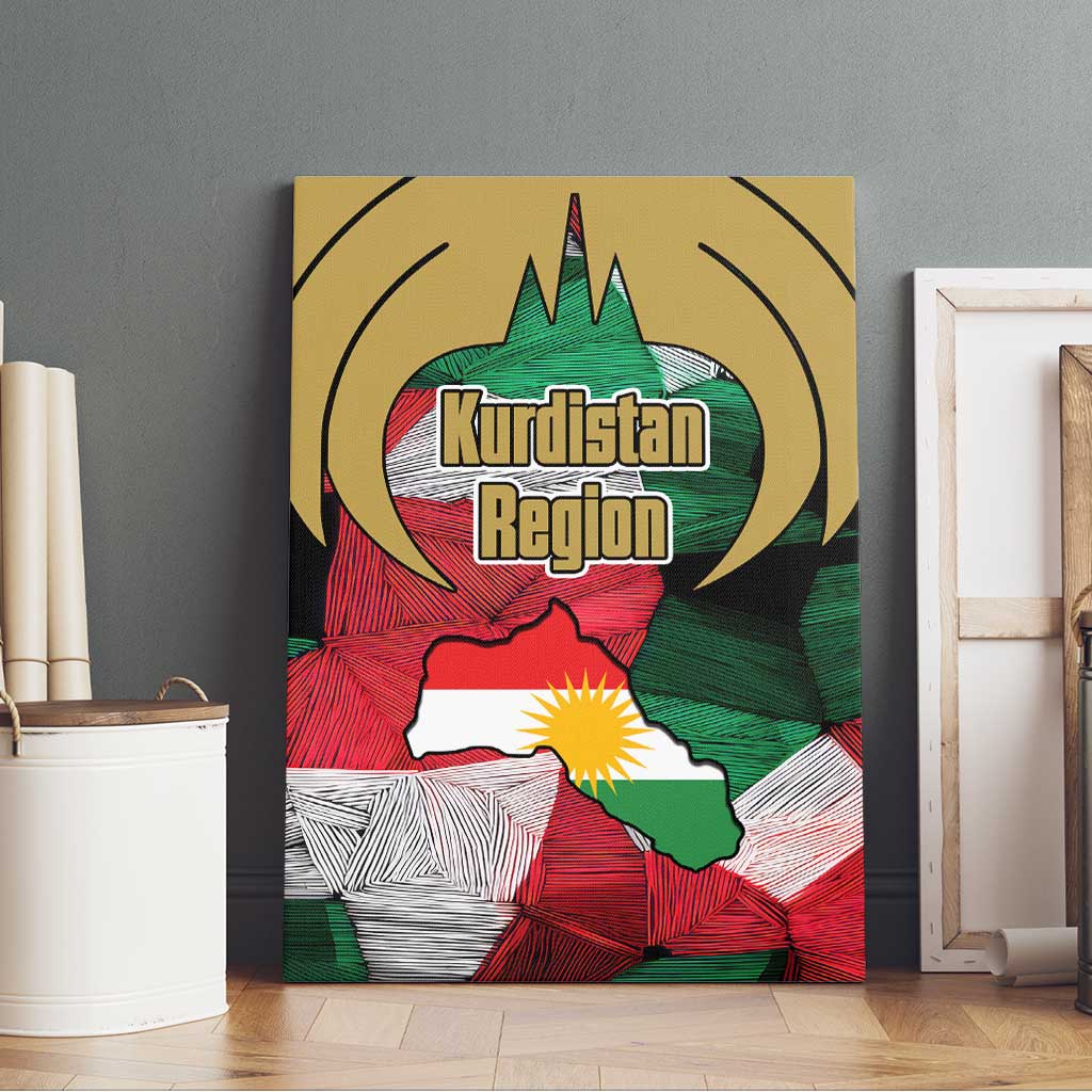 Kurdistan Region Iraq Canvas Wall Art Eagle Emblem Red Green Black - Wonder Print Shop