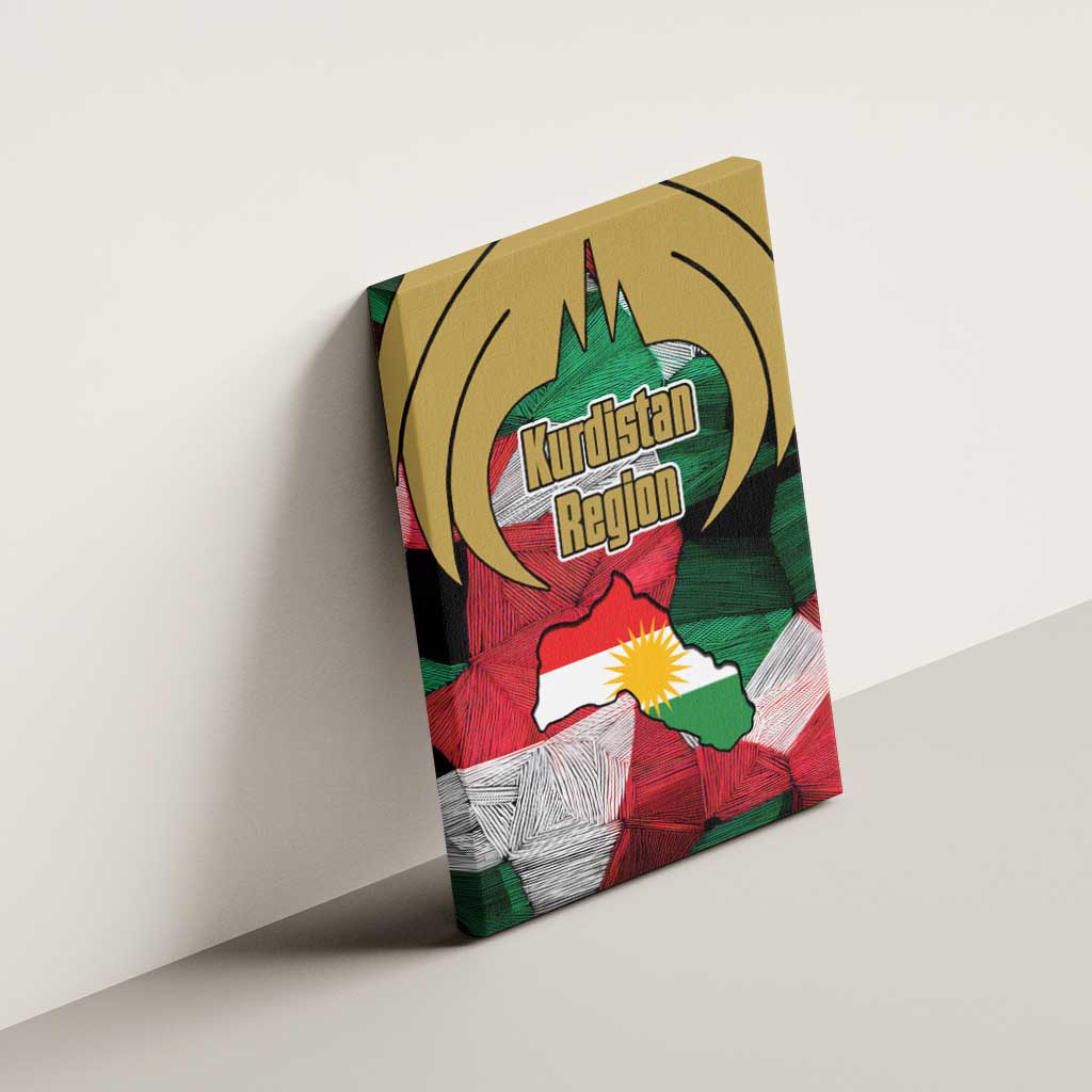 Kurdistan Region Iraq Canvas Wall Art Eagle Emblem Red Green Black - Wonder Print Shop