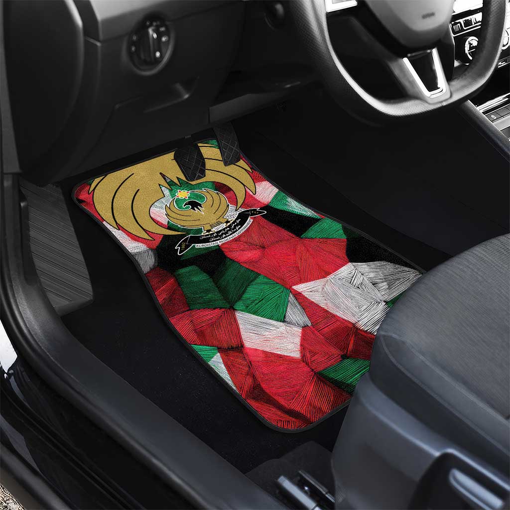 Kurdistan Region Iraq Car Mats Eagle Emblem Red Green Black - Wonder Print Shop