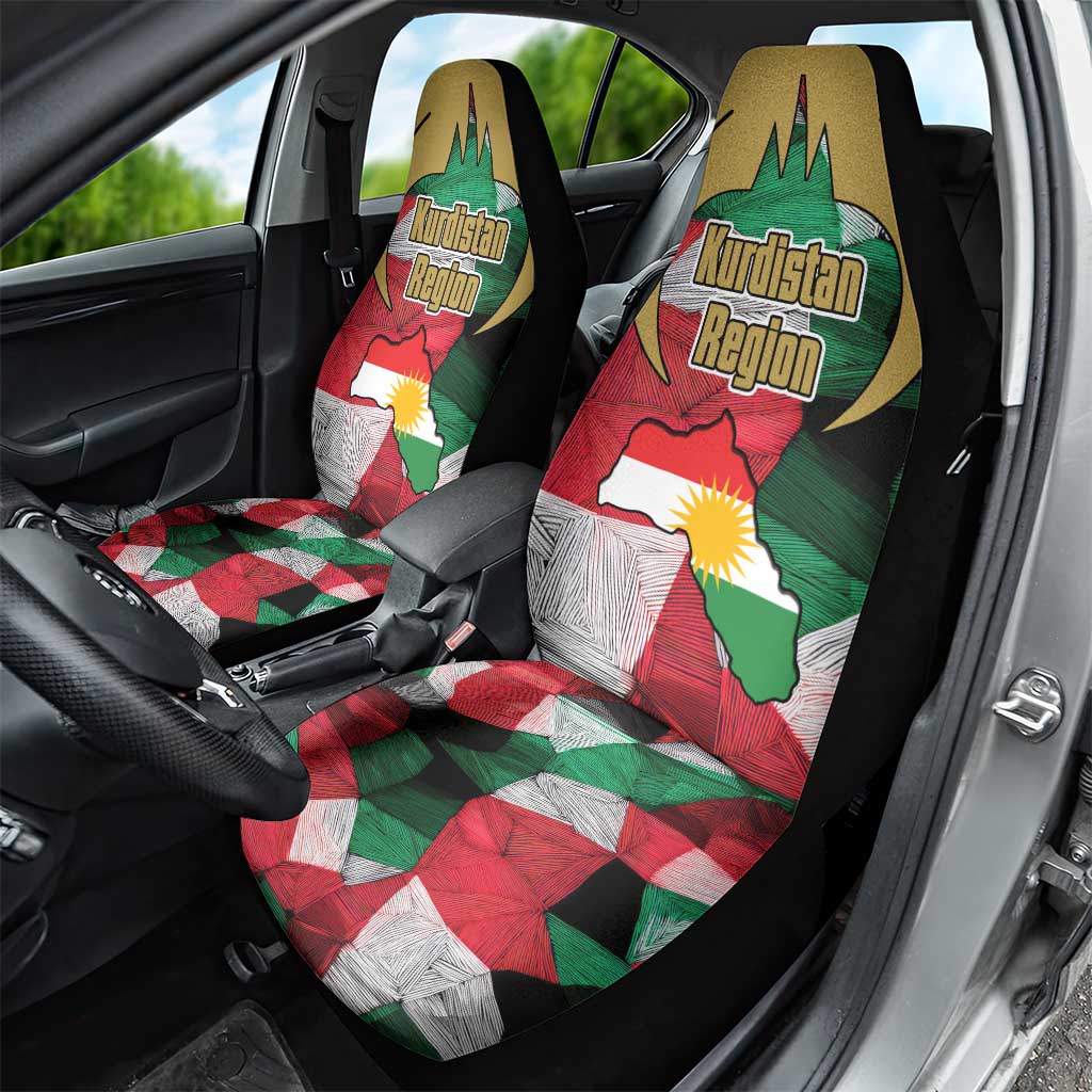 Kurdistan Region Iraq Car Seat Cover Eagle Emblem Red Green Black - Wonder Print Shop