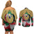 Kurdistan Region Iraq Couples Matching Off Shoulder Short Dress and Long Sleeve Button Shirt Eagle Emblem Red Green Black - Wonder Print Shop