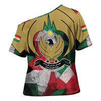 Kurdistan Region Iraq Cross Shoulder Shirt Eagle Emblem Red Green Black - Wonder Print Shop