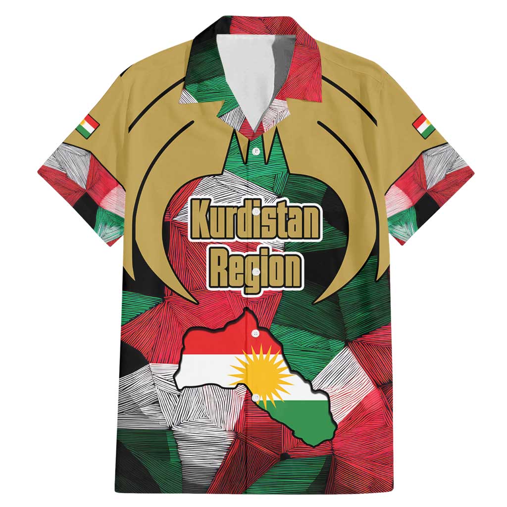 Kurdistan Region Iraq Family Matching Mermaid Dress and Hawaiian Shirt Eagle Emblem Red Green Black - Wonder Print Shop