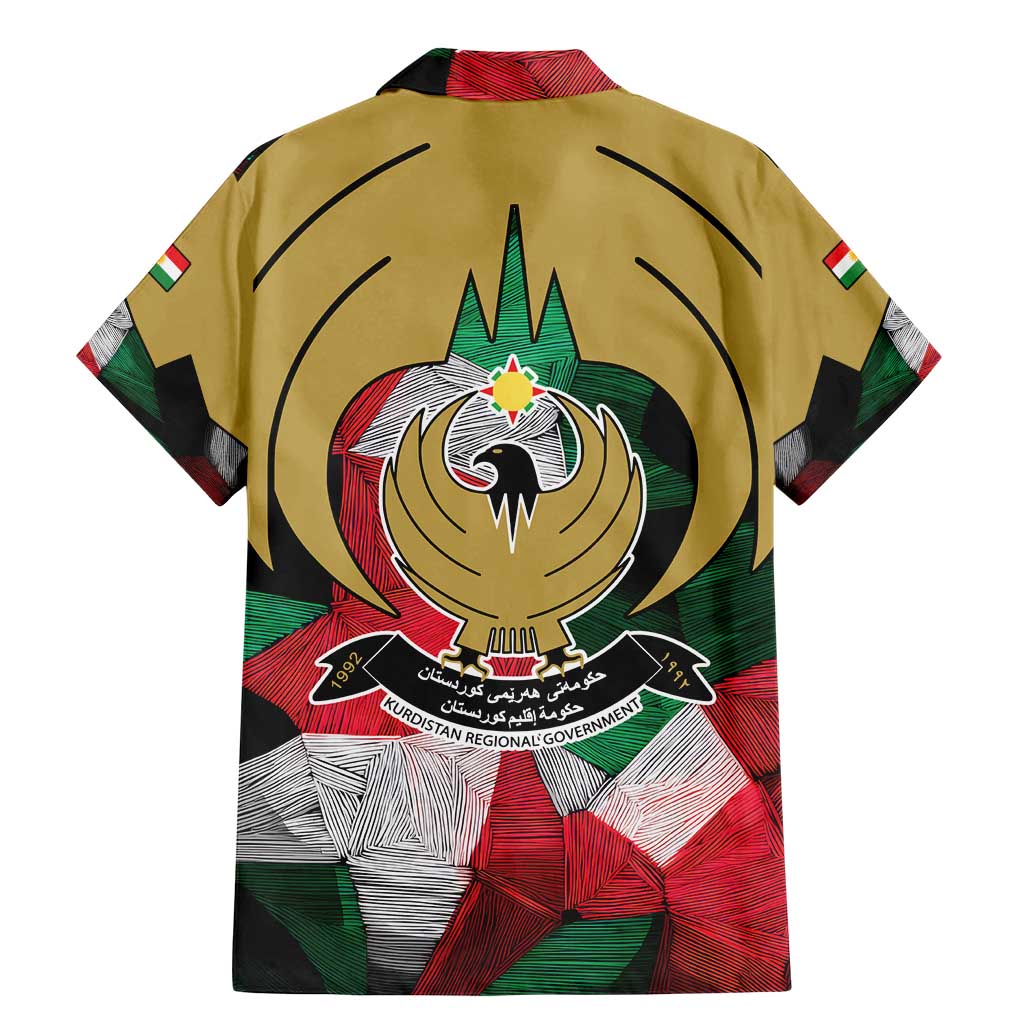 Kurdistan Region Iraq Family Matching Mermaid Dress and Hawaiian Shirt Eagle Emblem Red Green Black - Wonder Print Shop
