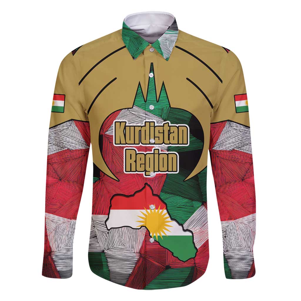 Kurdistan Region Iraq Family Matching Off Shoulder Short Dress and Hawaiian Shirt Eagle Emblem Red Green Black - Wonder Print Shop