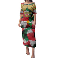 Kurdistan Region Iraq Family Matching Puletasi and Hawaiian Shirt Eagle Emblem Red Green Black - Wonder Print Shop