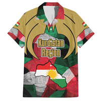 Kurdistan Region Iraq Family Matching Summer Maxi Dress and Hawaiian Shirt Eagle Emblem Red Green Black - Wonder Print Shop