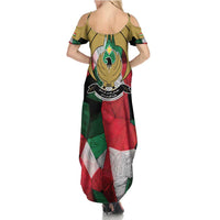 Kurdistan Region Iraq Family Matching Summer Maxi Dress and Hawaiian Shirt Eagle Emblem Red Green Black - Wonder Print Shop