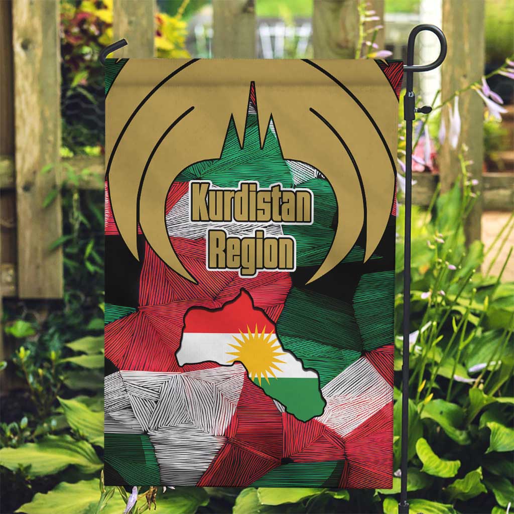 Kurdistan Region Iraq Garden Flag Eagle Emblem Red Green Black - Wonder Print Shop