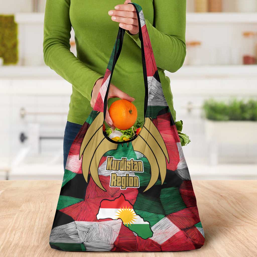Kurdistan Region Iraq Grocery Bag Eagle Emblem Red Green Black - Wonder Print Shop