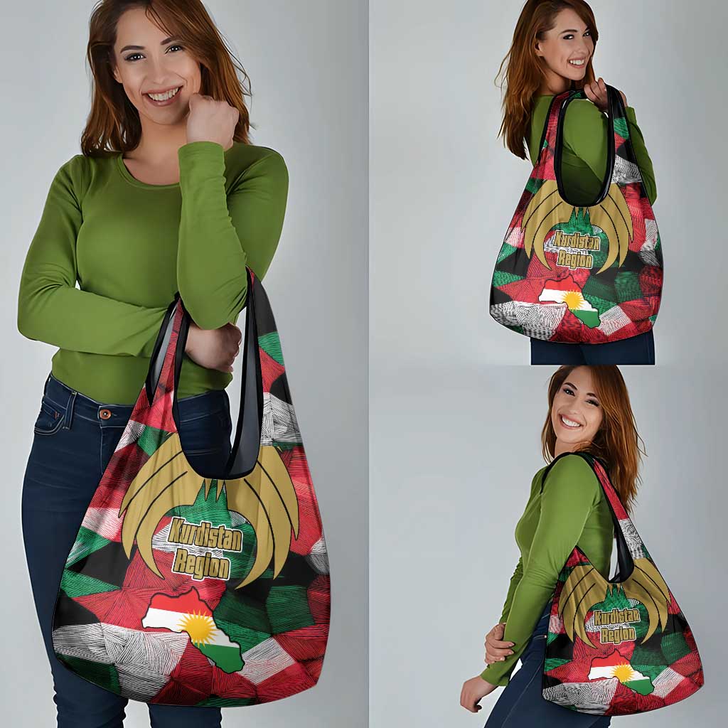 Kurdistan Region Iraq Grocery Bag Eagle Emblem Red Green Black - Wonder Print Shop
