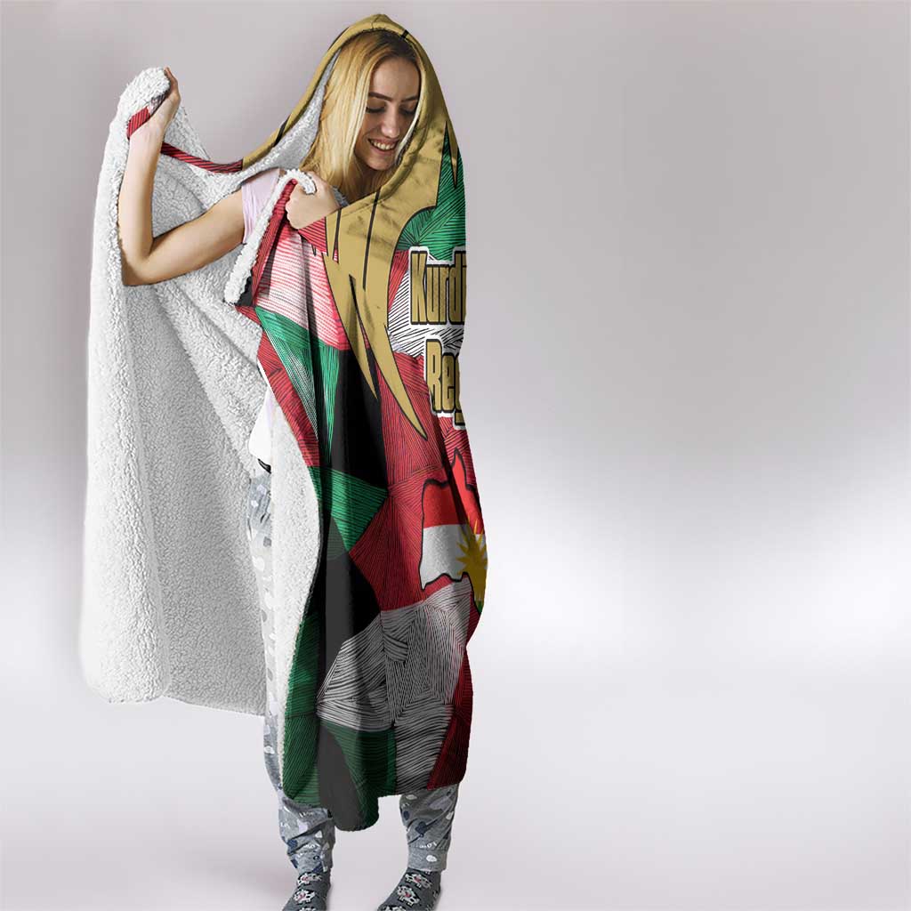 Kurdistan Region Iraq Hooded Blanket Eagle Emblem Red Green Black - Wonder Print Shop