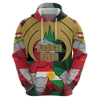 Kurdistan Region Iraq Hoodie Eagle Emblem Red Green Black - Wonder Print Shop