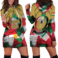 Kurdistan Region Iraq Hoodie Dress Eagle Emblem Red Green Black - Wonder Print Shop