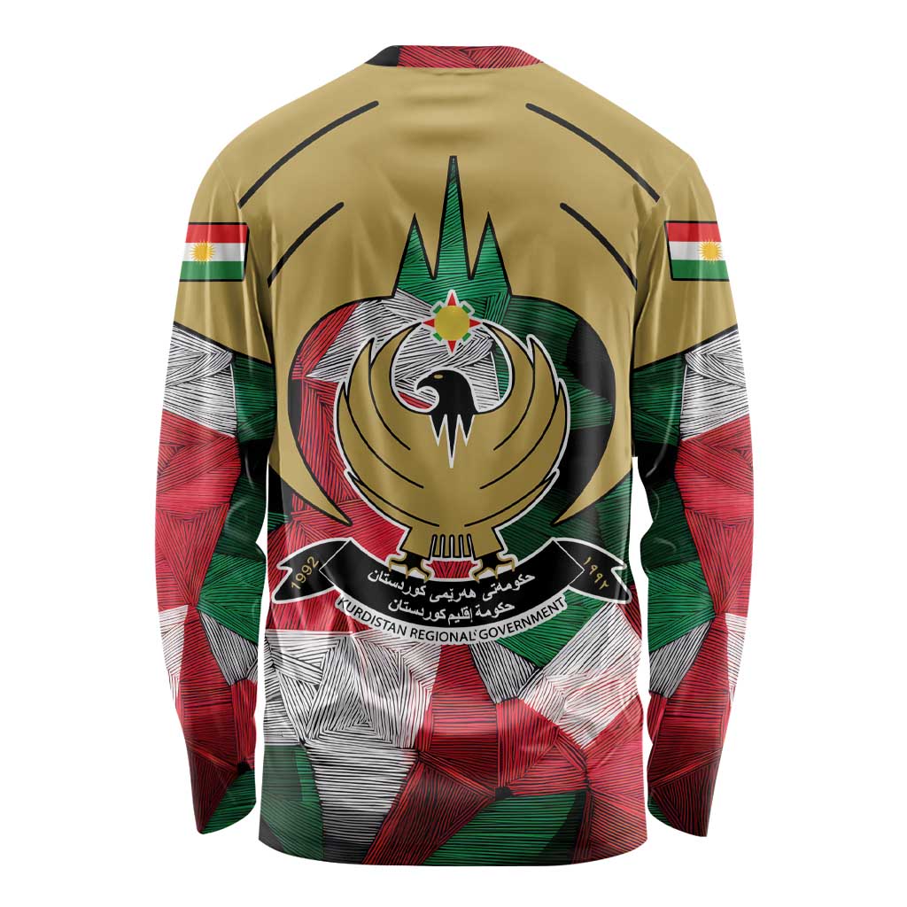 Kurdistan Region Iraq Long Sleeve Shirt Eagle Emblem Red Green Black - Wonder Print Shop