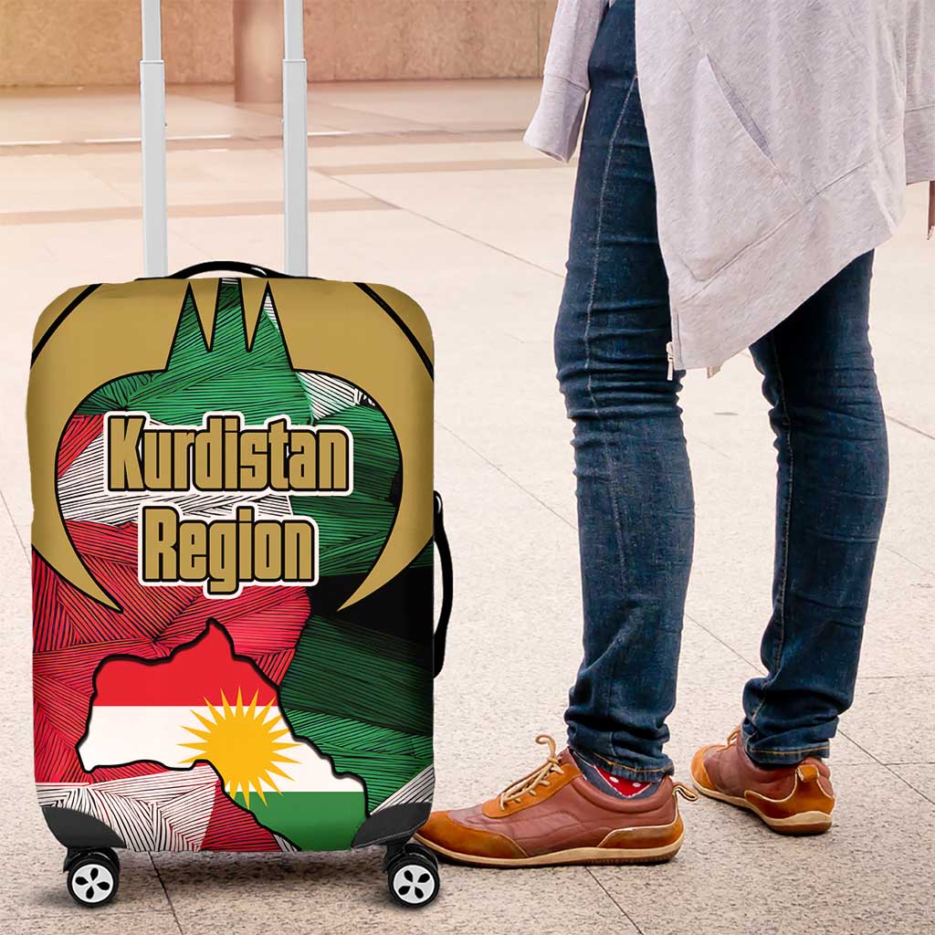 Kurdistan Region Iraq Luggage Cover Eagle Emblem Red Green Black - Wonder Print Shop