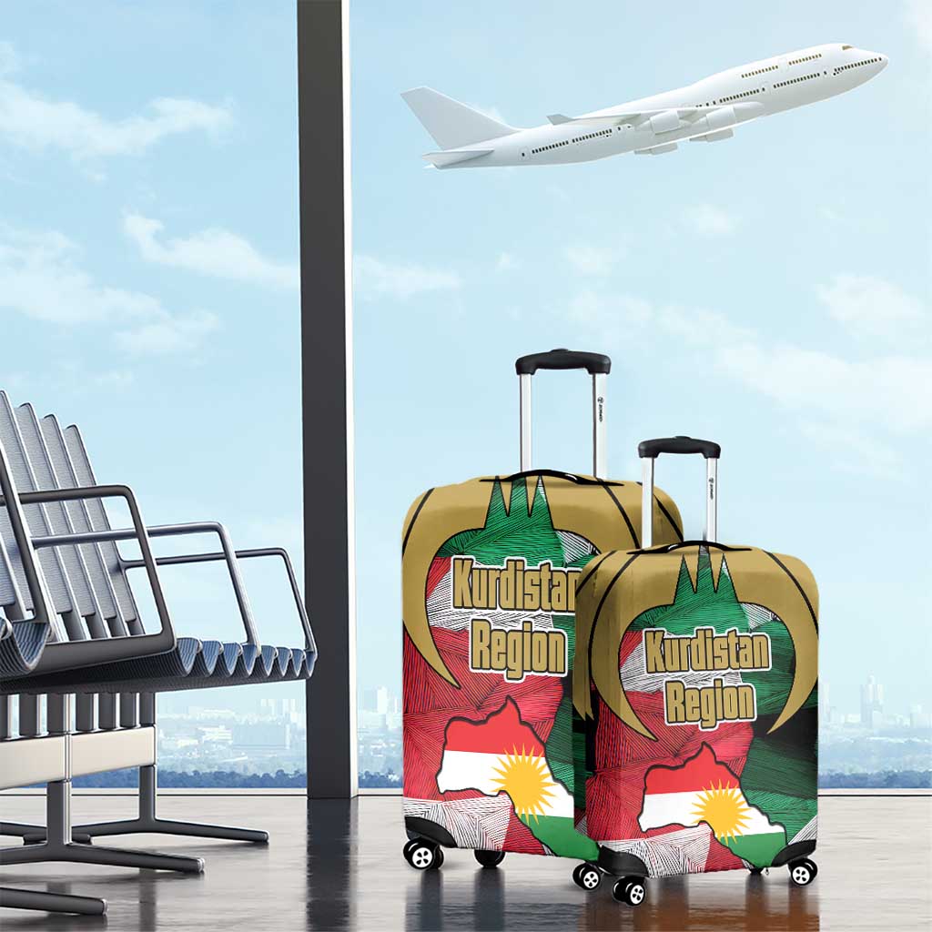 Kurdistan Region Iraq Luggage Cover Eagle Emblem Red Green Black - Wonder Print Shop