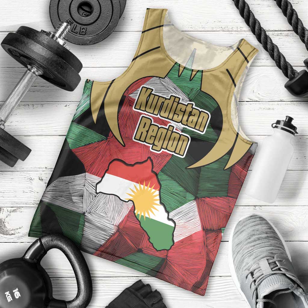 Kurdistan Region Iraq Men Tank Top Eagle Emblem Red Green Black - Wonder Print Shop