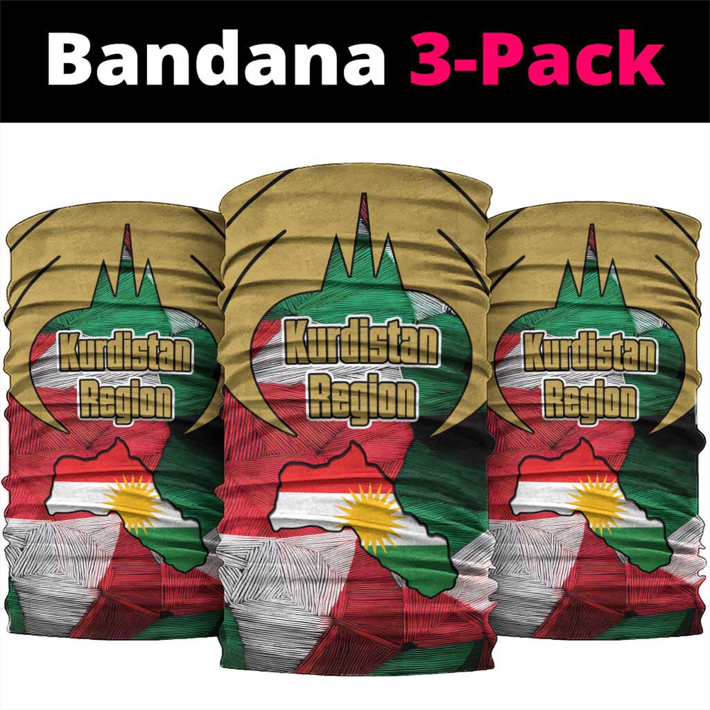 Kurdistan Region Iraq Neck Gaiter Eagle Emblem Red Green Black - Wonder Print Shop