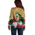 Kurdistan Region Iraq Off Shoulder Sweater Eagle Emblem Red Green Black - Wonder Print Shop