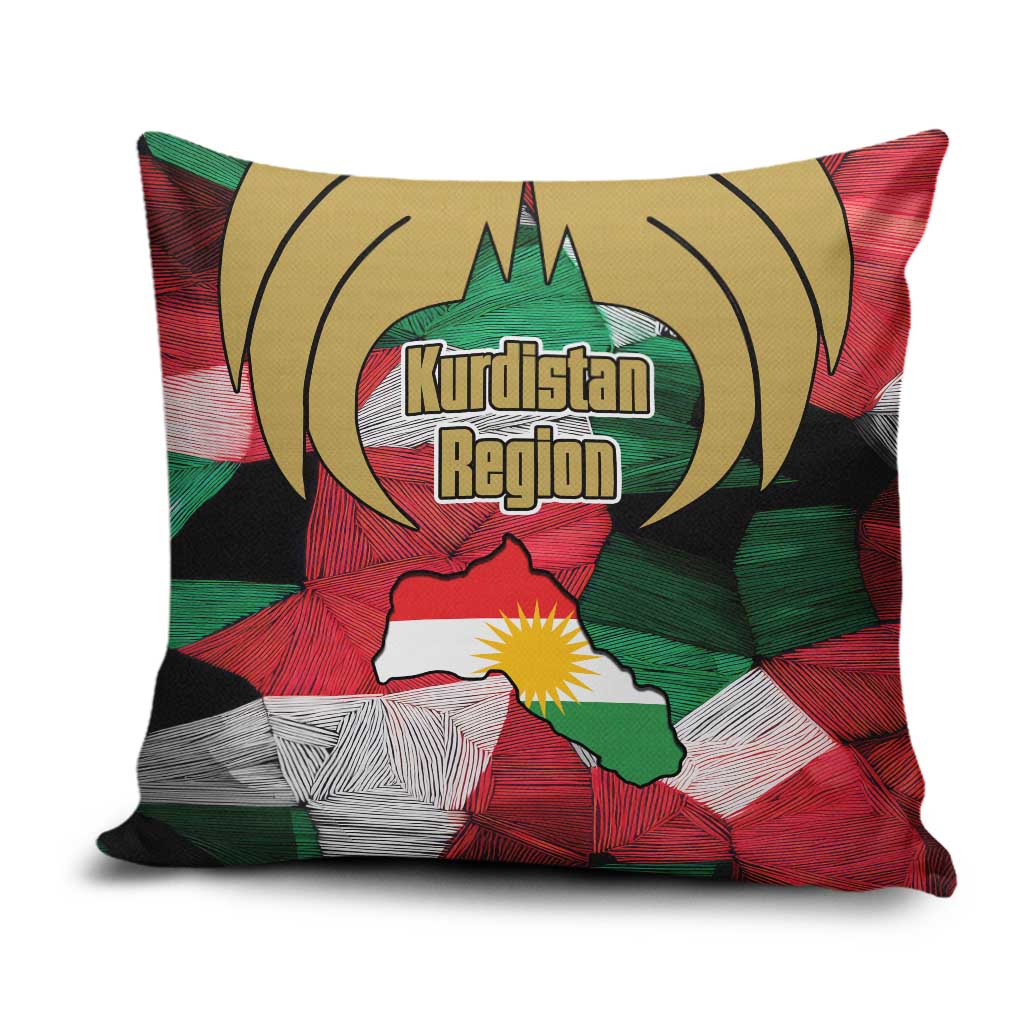 Kurdistan Region Iraq Pillow Cover Eagle Emblem Red Green Black - Wonder Print Shop