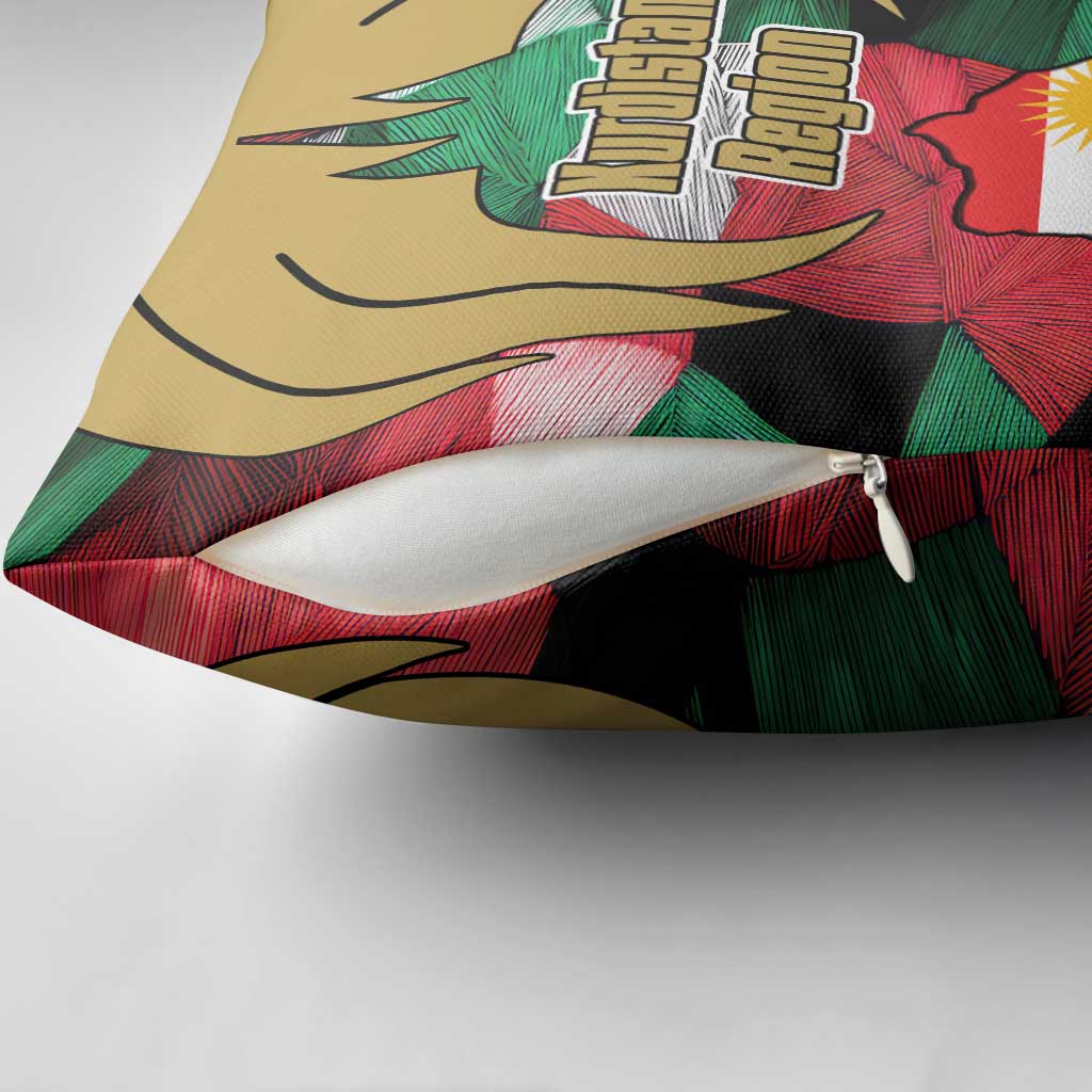 Kurdistan Region Iraq Pillow Cover Eagle Emblem Red Green Black - Wonder Print Shop