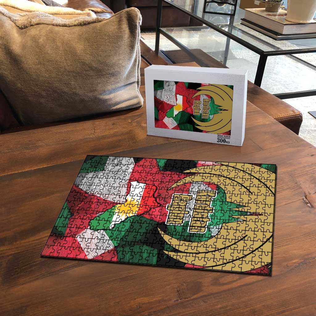 Kurdistan Region Iraq Puzzle Eagle Emblem Red Green Black - Wonder Print Shop