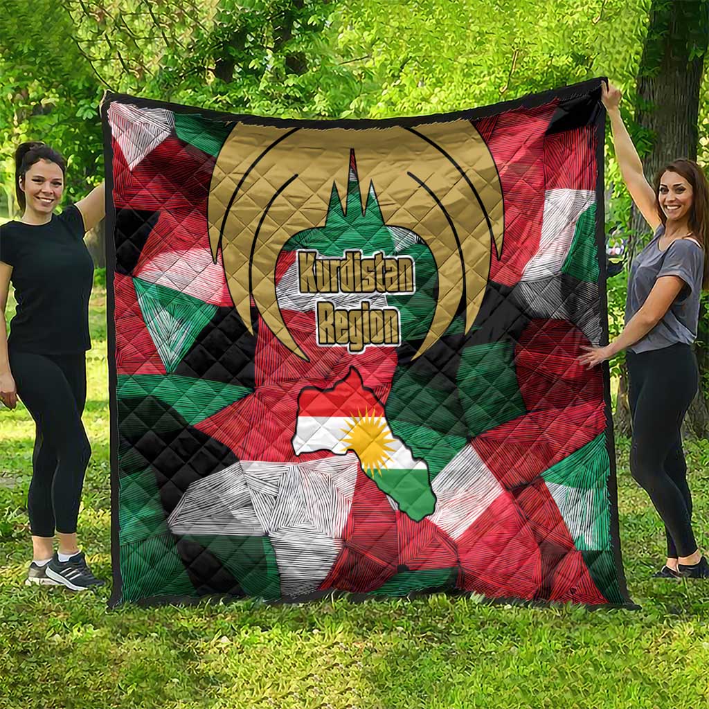 Kurdistan Region Iraq Quilt Eagle Emblem Red Green Black - Wonder Print Shop
