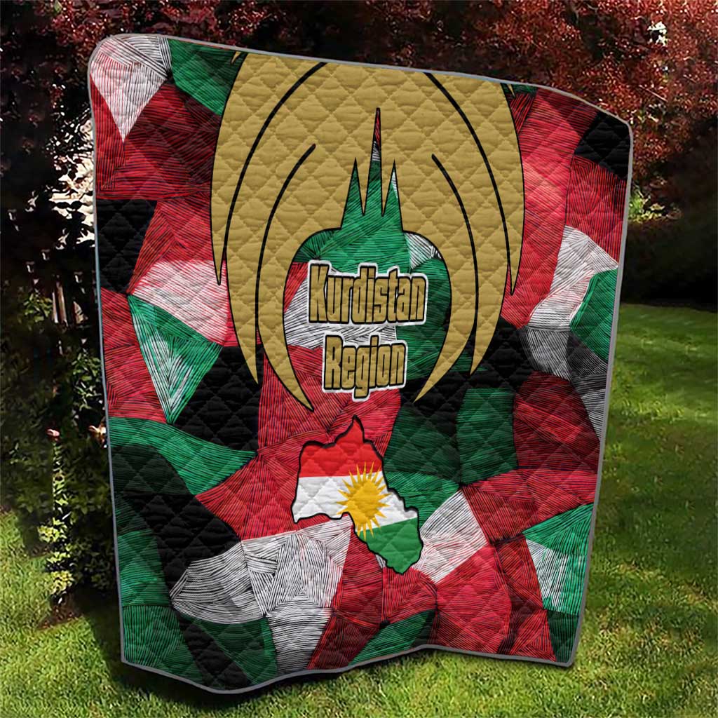 Kurdistan Region Iraq Quilt Eagle Emblem Red Green Black - Wonder Print Shop