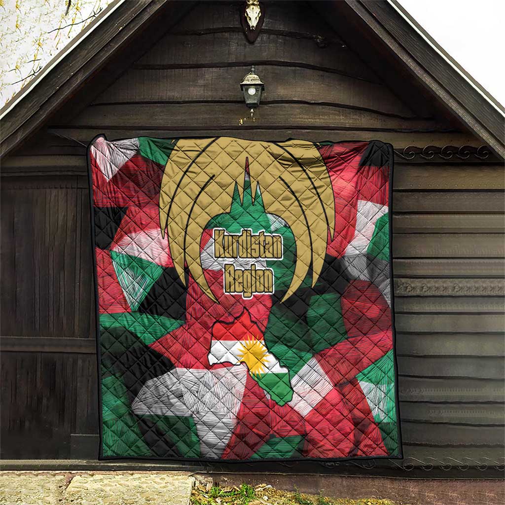 Kurdistan Region Iraq Quilt Eagle Emblem Red Green Black - Wonder Print Shop