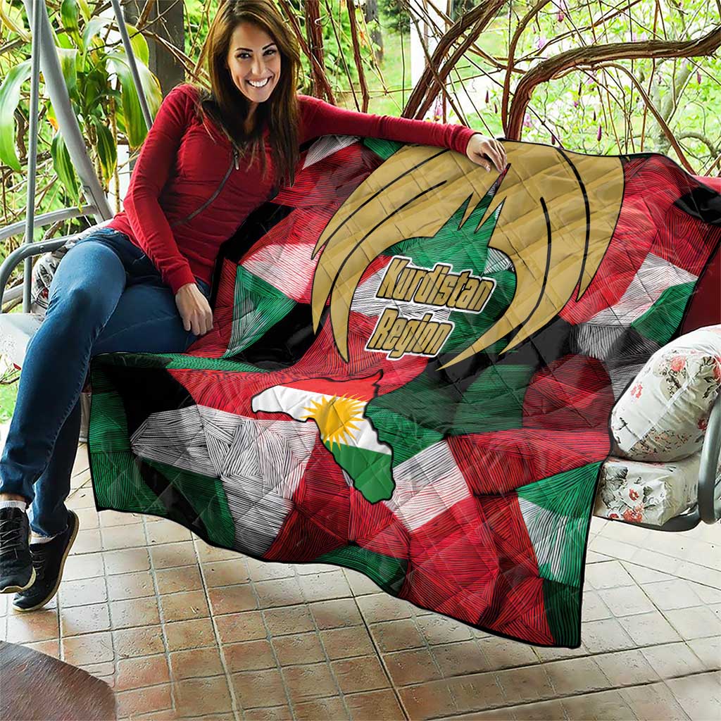 Kurdistan Region Iraq Quilt Eagle Emblem Red Green Black - Wonder Print Shop