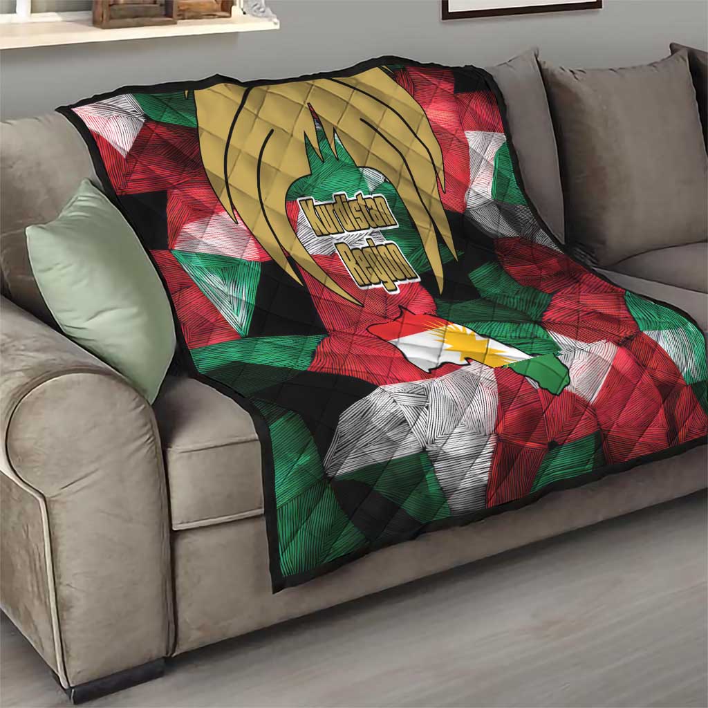 Kurdistan Region Iraq Quilt Eagle Emblem Red Green Black - Wonder Print Shop