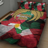 Kurdistan Region Iraq Quilt Bed Set Eagle Emblem Red Green Black - Wonder Print Shop