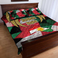Kurdistan Region Iraq Quilt Bed Set Eagle Emblem Red Green Black - Wonder Print Shop