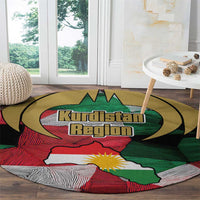 Kurdistan Region Iraq Round Carpet Eagle Emblem Red Green Black - Wonder Print Shop