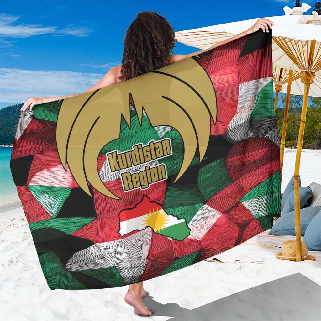 Kurdistan Region Iraq Sarong Eagle Emblem Red Green Black - Wonder Print Shop