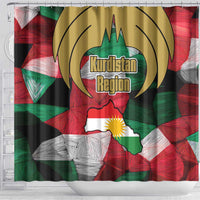 Kurdistan Region Iraq Shower Curtain Eagle Emblem Red Green Black - Wonder Print Shop