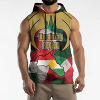Kurdistan Region Iraq Sleeveless Hoodie Eagle Emblem Red Green Black - Wonder Print Shop